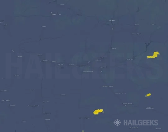 Hail map for Farmington, NM on Sep 24, 2026
