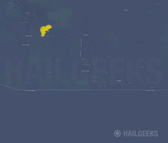 Hail map for Sierra Vista, AZ on Sep 24, 2026