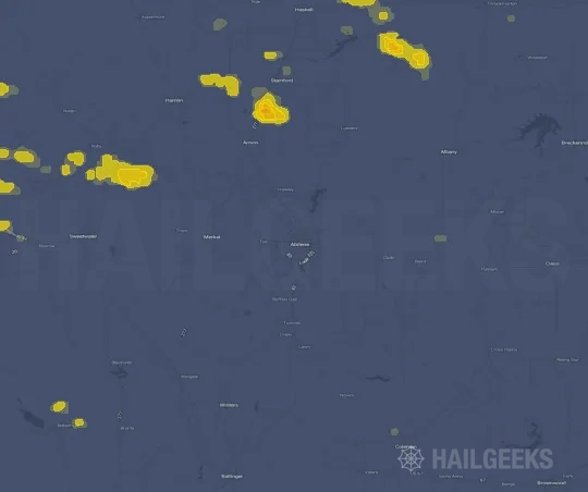 Hail map for Abilene, TX on Sep 26, 2026