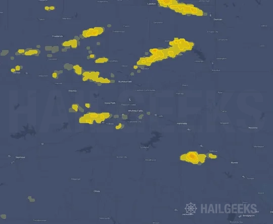 Hail map for Wichita Falls, TX on Sep 26, 2026