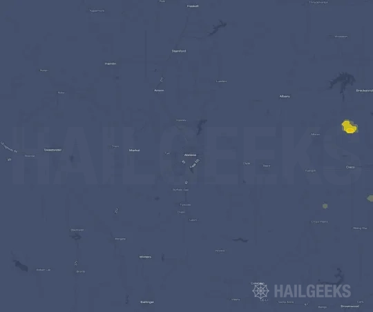 Hail map for Abilene, TX on Sep 27, 2026