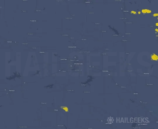 Hail map for Wichita Falls, TX on Sep 27, 2026