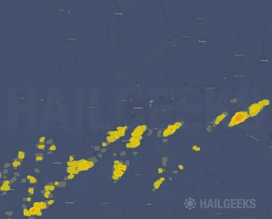 Hail map for Amarillo, TX