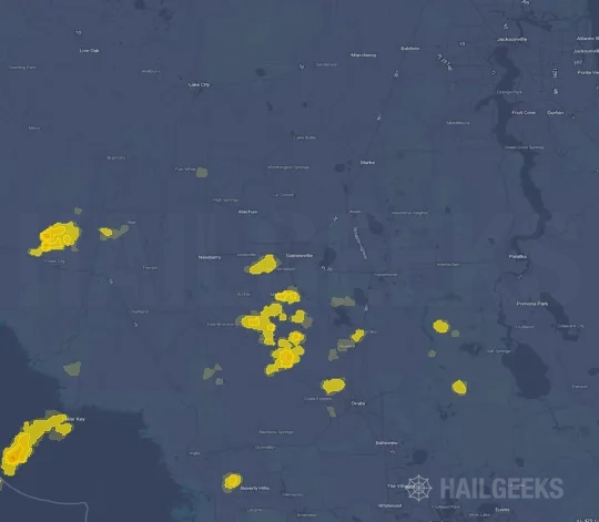 Hail map for Gainesville, FL on Sep 29, 2026