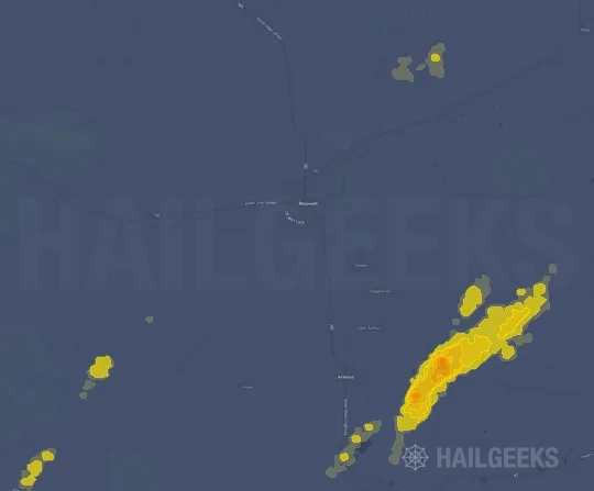 Hail map for Roswell, NM