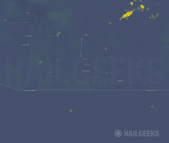 Hail map for Sierra Vista, AZ