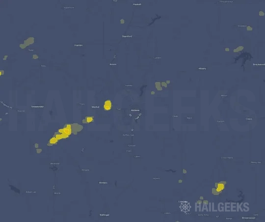 Hail map for Abilene, TX