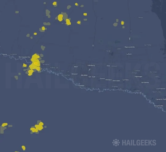 Hail map for McAllen, TX